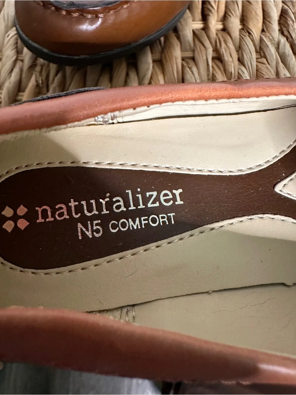 Naturalizer Two-Tone Brown & Cognac Leather Penny Loafers - Picture 10 of 11